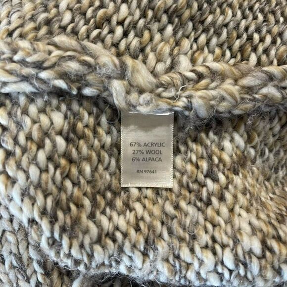 J. Jill Pure Jill Knit Poncho Open Front Cardigan Sweater Beige S/M Oversize - Picture 4 of 5